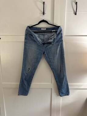 Banana Republic Premium Denim Skinny Ankle Distressed Light Wash Jeans Size 31